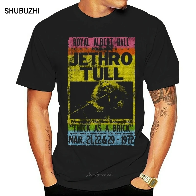 Jethro Tull Kraliyet Albert Salonu Kalın bir Tuğla Konser Posteri T-shirt erkekler pamuk tshirt yaz marka t shirt euro boyutu