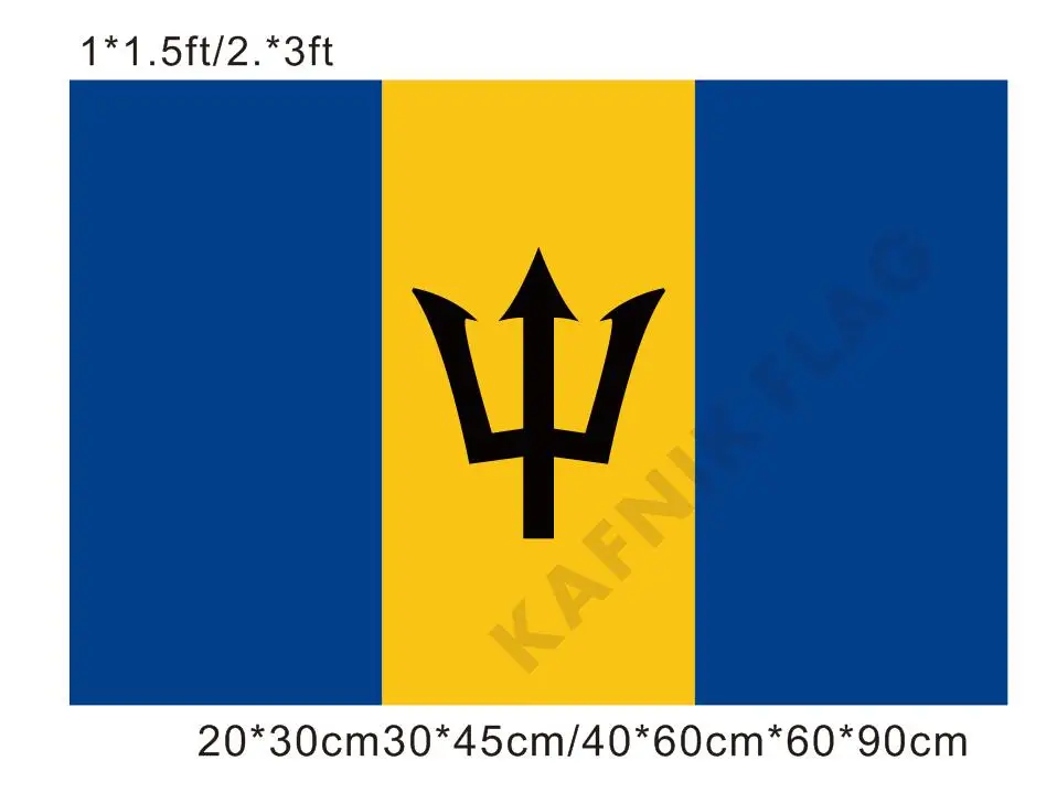 KAFNIK, ücretsiz kargo 20*30 cm/30*45 cm/40*60 cm/60*90 cm küçük bayraklar Barbados Bayrağı Ülkeler için Dünya Olay Dekoratif Bayraklar