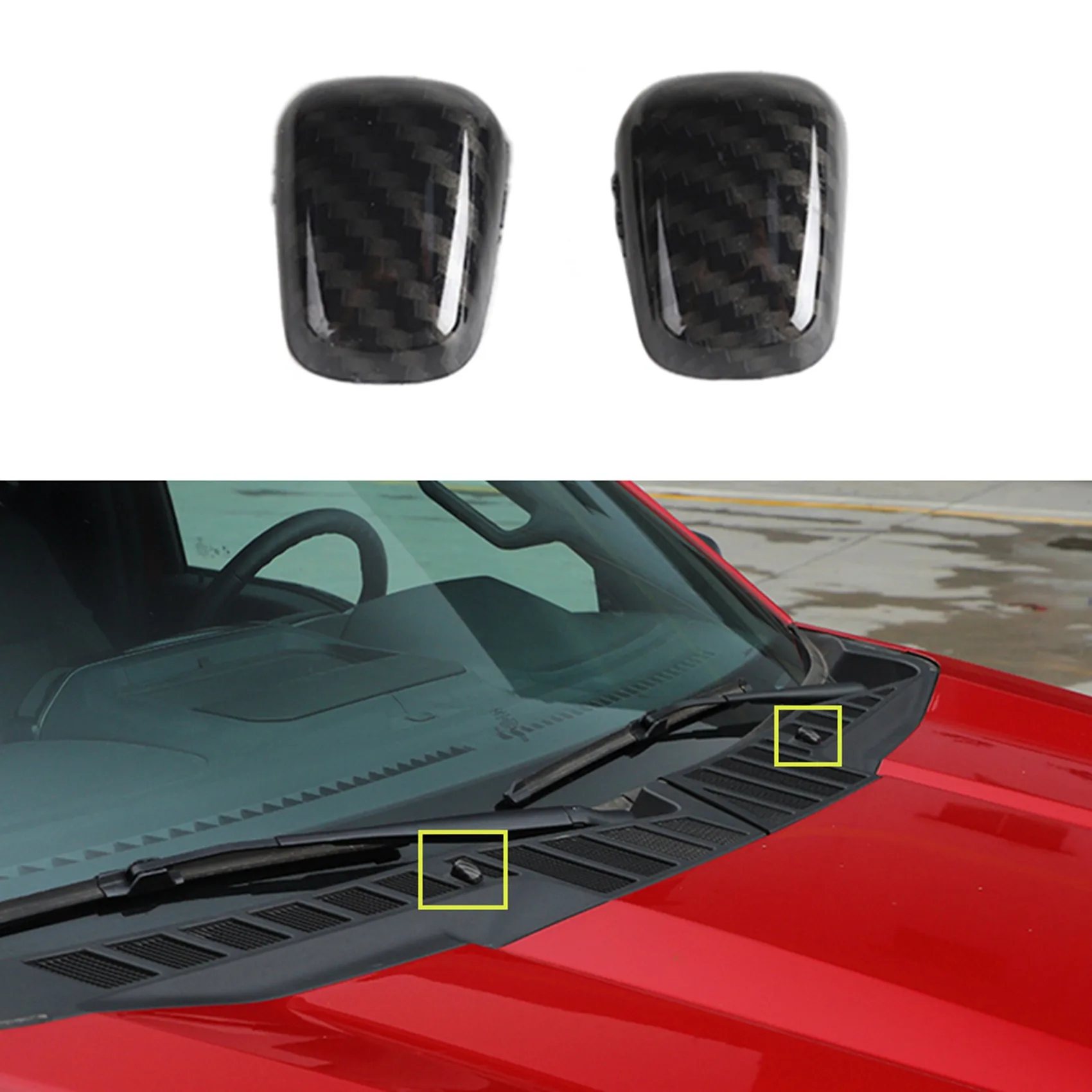 Karbon Fiber Ön cam sileceği Memesi Dekorasyon Kapak Trim-Dodge RAM Durango-Chrysler 300C