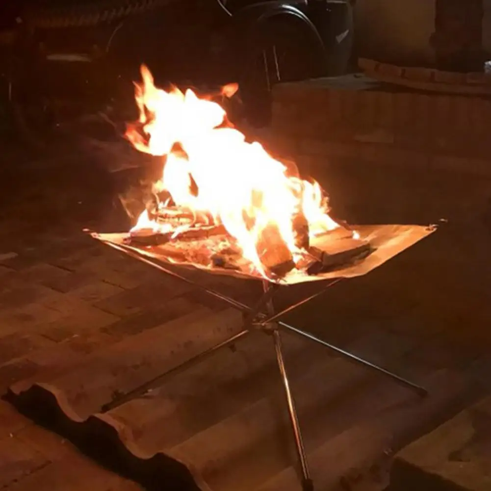 Katlanabilir Örgü ateş çukuru Paslanmaz Çelik Açık BARBEKÜ Şenlik Ateşi odun sobası Yangın Rafı