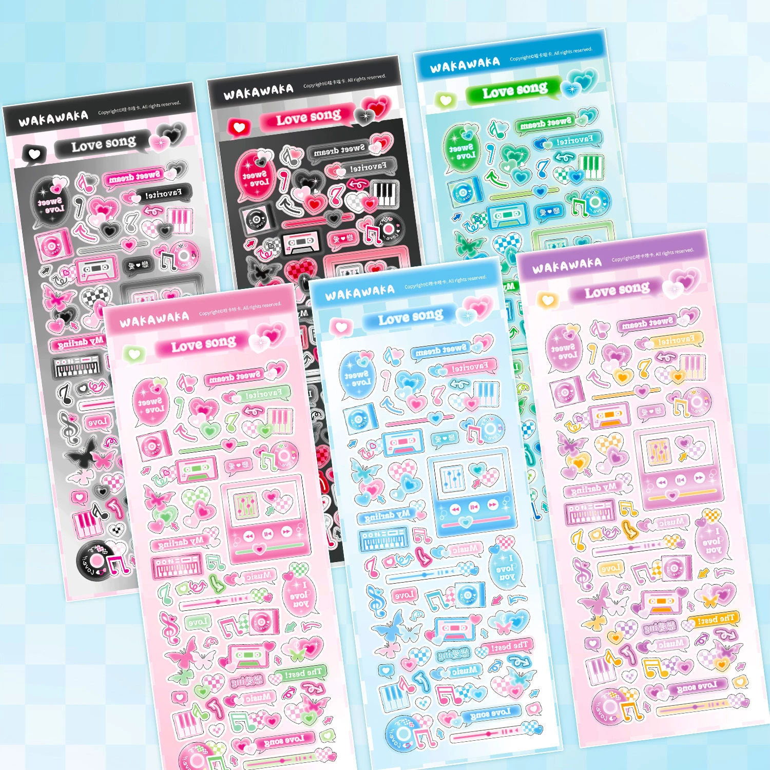 Kore Ins Aşk Şarkı Çalar Arayüzü Goo Kart Sticker DIY Karalama Defteri telefon kılıfı Günlüğü Albümü Mutluluk Planı Hediye Dekorasyon