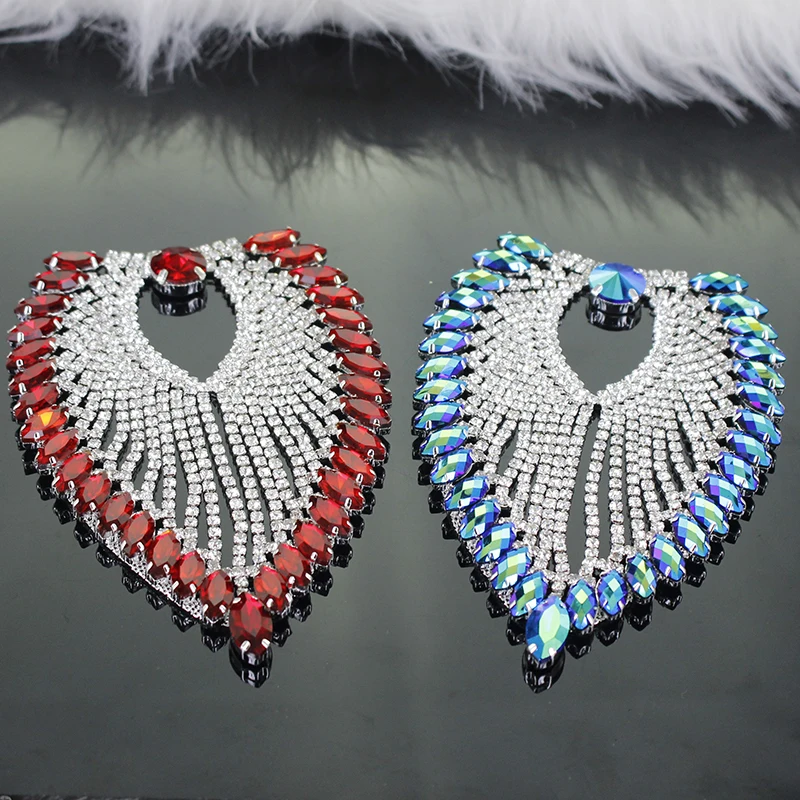 Kristal Kalp Püskül Taklidi Aplike Dikiş Gelin Elbise Dekoratif El Yapımı kristal giyim aksesuarları manuel sipariş boncuk