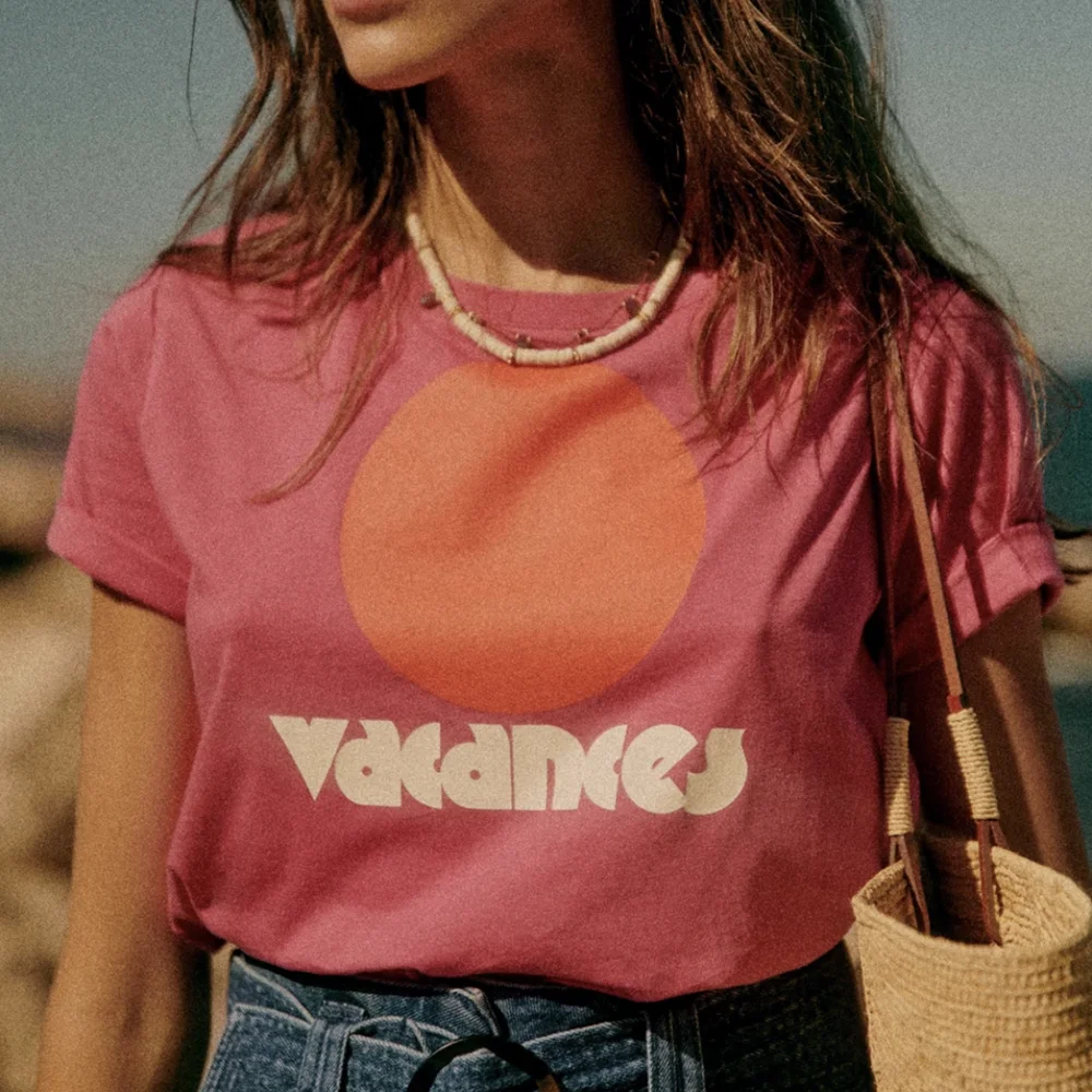 Kürek Ayna Güneş Grafik Baskı T Shirt 2023 Vintage Kısa Kollu Rahat T - Shirt Üstleri Zarif Retro Tees Kadın