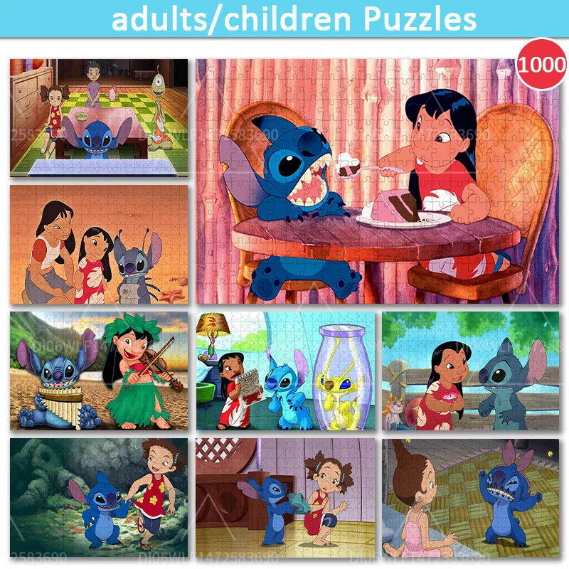 Lilo ve Dikiş yap-boz Oyuncaklar Disney Bulmaca Posteri 1000 Adet Çocuk Eğitici Bulmaca Oyuncaklar ahşap yapbozlar Yetişkin Hediyeler Temizle
