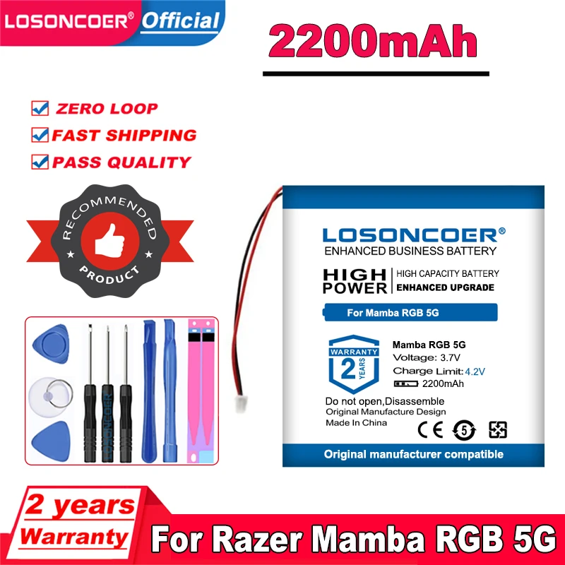 LOSONCOER 2200mAh Kablosuz Fare Pil Razer Mamba RGB 5G Oyun Kablosuz Fare
