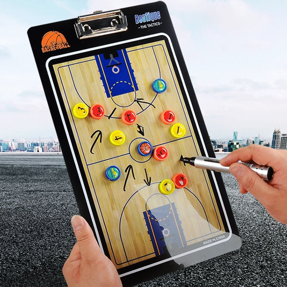 Manyetik Taktik Kurulu Taşınabilir Eğitim Öğretim Basketbol Malzemeleri Pürüzsüz Renkli Hafif Koçluk Profesyonel Temizle