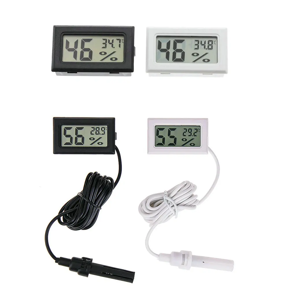 Mini Dijital Nem Ölçer Termometre Higrometre Sensörü Ölçer LCD Sıcaklık Buzdolabı Akvaryum İzleme Ekran Kapalı