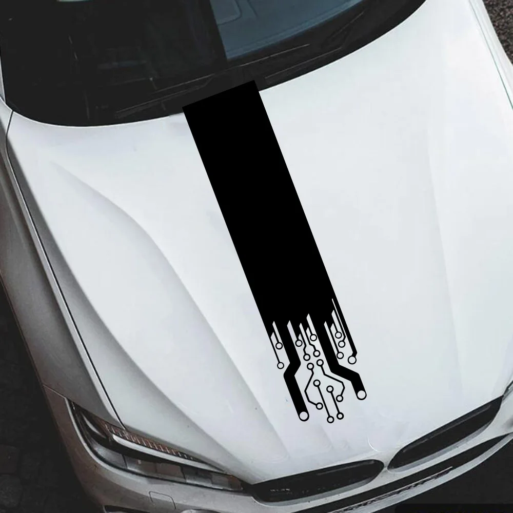 Modern Devre Yüksek Gerilim Yarış Boruları Araba Sticker Çıkartması Hood Bonnet JDM 4x4 Offroad Yarış Araba Oto Araç Vinil