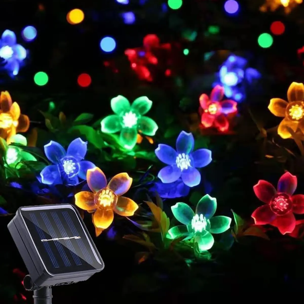 Noel süslemeleri peri ışıkları güneş enerjisi lambası açık bahçe sokak Garland LED zincir Festoon veranda düğün parti ışıkları