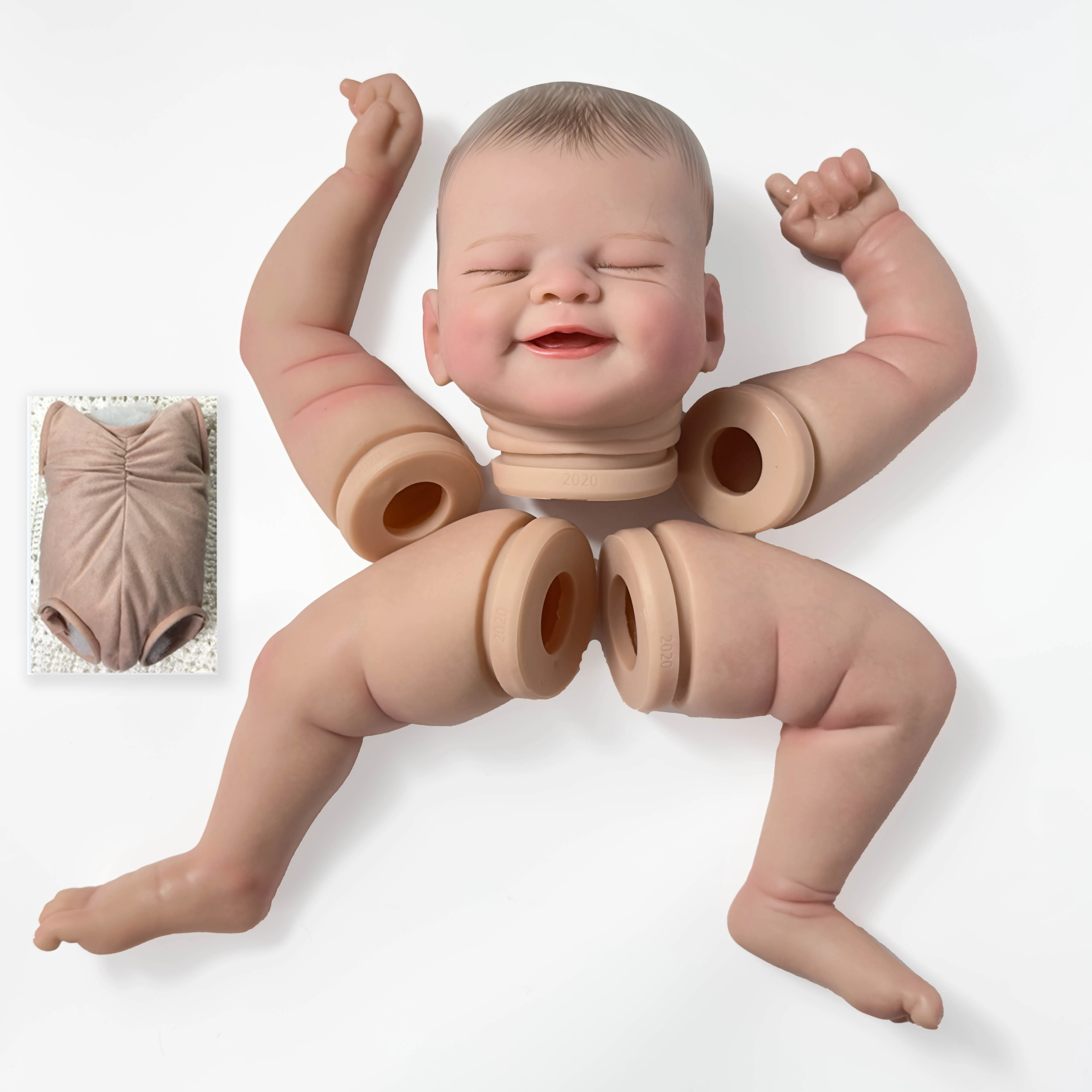 NPK 19 İnç Yeniden Doğmuş Bebek Kiti Gerçekçi Yumuşak Dokunmatik Taze Renk Bitmemiş boyalı DIY Bebek Parçaları