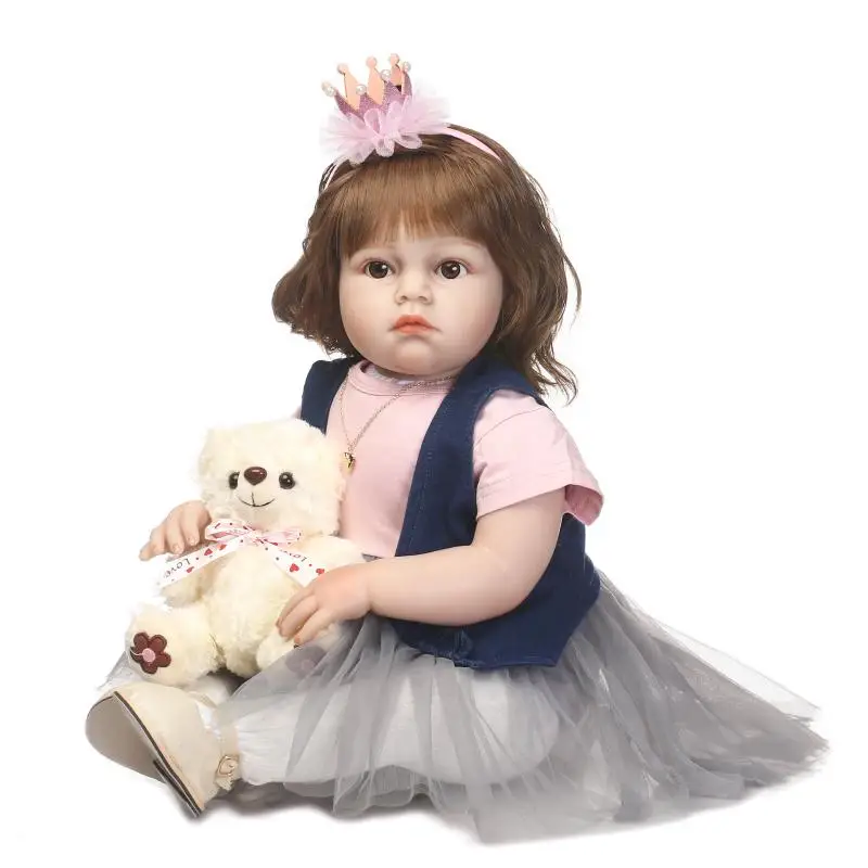 NPK reborn yürümeye başlayan bebek yumuşak gerçek nazik dokunmatik güzel giysiler resimlerle aynı oyuncaklar çocuklar için Doğum Günü