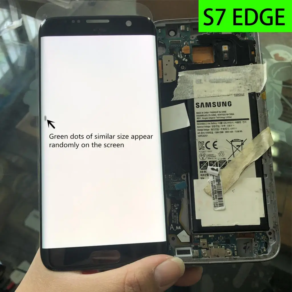 Orijinal s7edge Nokta SÜPER AMOLED LCD çerçeve SAMSUNG Galaxy s7 kenar G935 G935F dokunmatik ekran digitizer Ekran değiştirme