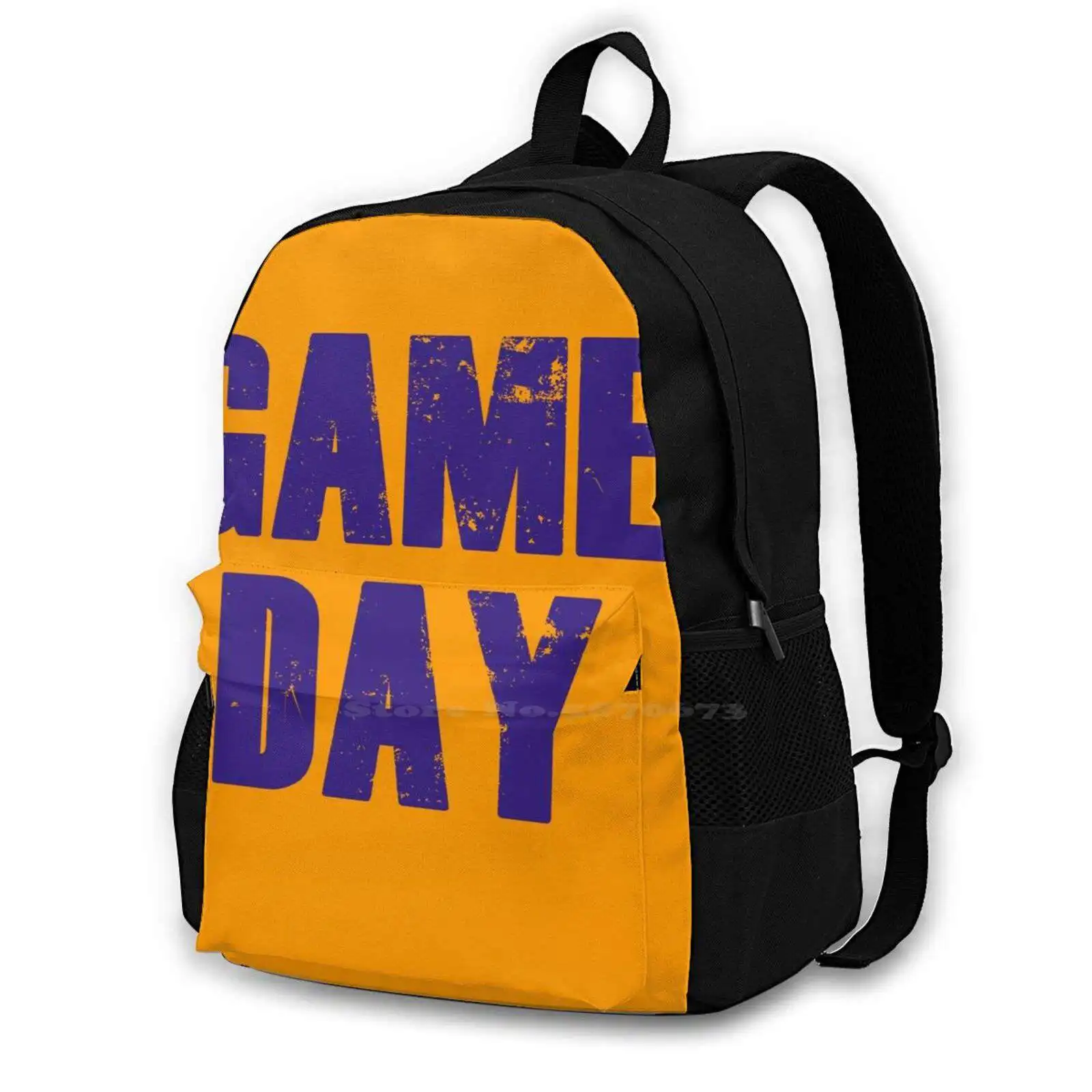 Oyun Günü Mavi sırt çantası Öğrenci Okul Dizüstü Seyahat Çantası Oyun Günü Mavi Ve Turuncu Spor Spor Takımı Kolej Futbolu