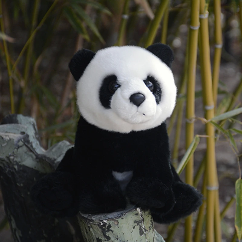 Panda Yüksek Sadakat Anime Sevimli Peluş Panda peluş oyuncaklar Gerçekçi Hayvanlar Simülasyon Dolması Bebek Kawai Oyuncak Çocuklar İçin Hediyeler