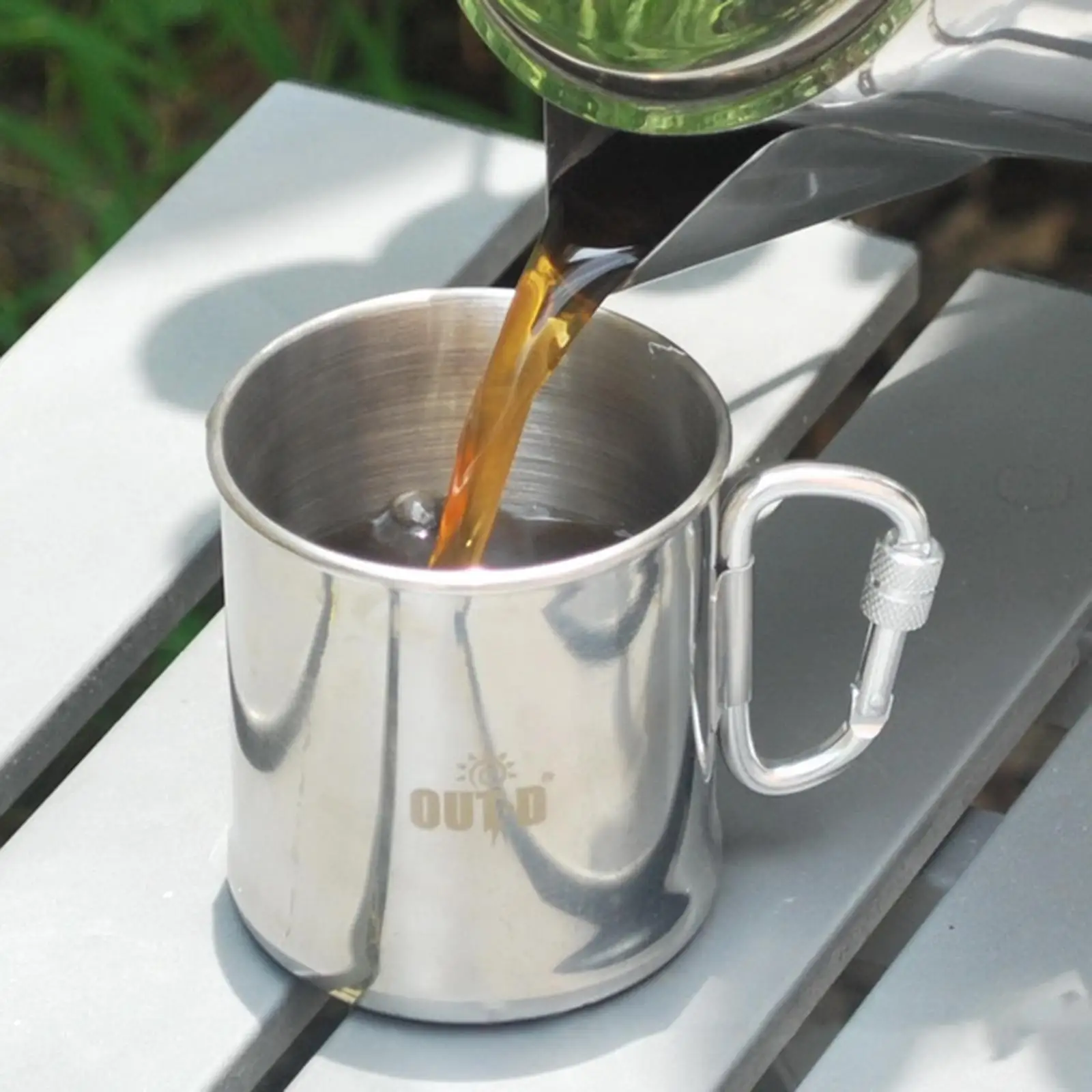 Paslanmaz Çelik Metal Bardak Kamp Isıtma Karabina Kolu İçme Kupa Pot Trekking İçme Kahve çay bardağı Seti Açık