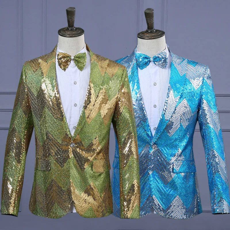 Performans Kıyafetleri erkek Ceket Slim Fit Takım Elbise Sahne Korosu Konak film Düğün (Blazer + Kravat)