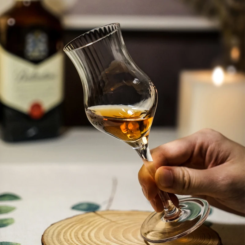 Profesyonel Tek Malt Scotch viski bardağı Kristal Saf Viski Copita Burun Kadeh Şarap Brendi Snifter El Yapımı Şerit Bardak