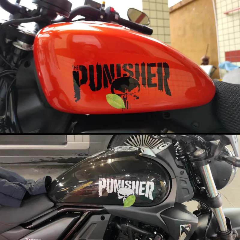 Punisher Yansıtıcı Kask Motosiklet Yağ Tankı süslü çıkartmalar Punisher Yaratıcı Serin Yaratıcı Su Geçirmez vinil araba Çıkartmaları PVC
