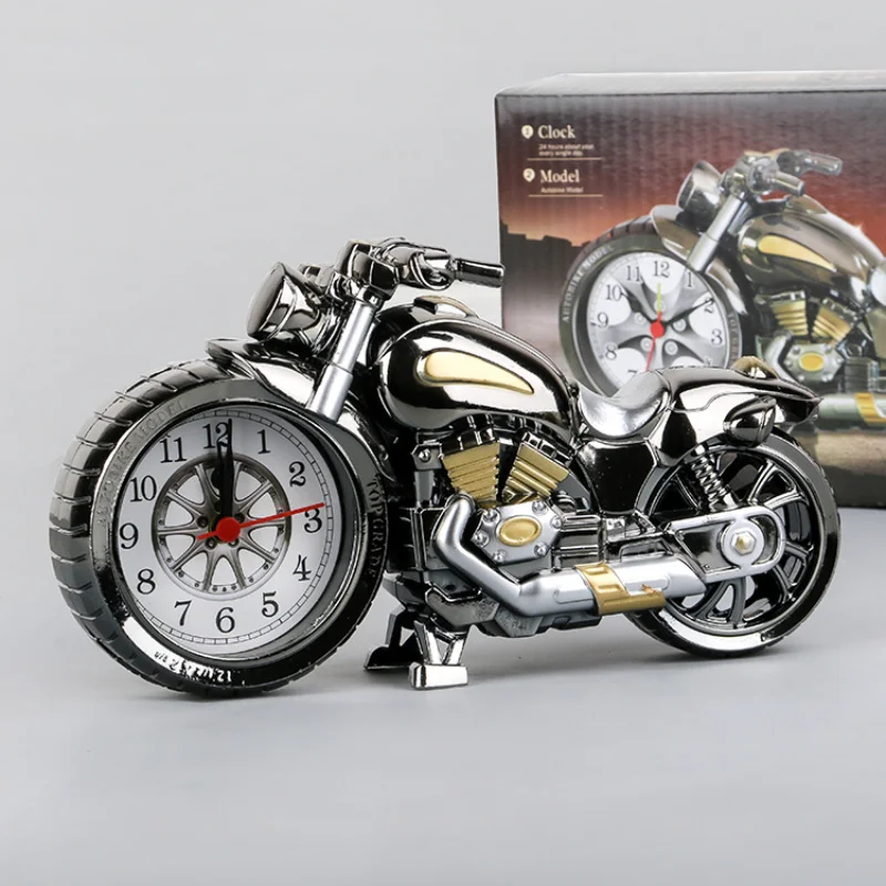 Retro motosiklet alarmı Saat taşınabilir pil Gücü Masaüstü çalar saat İzle Çocuk Arkadaşlar İçin Hediye masa süsü