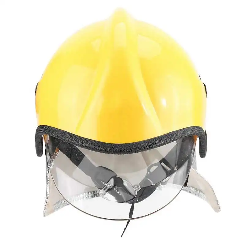 Sarı renk dümen Pemadam koruyucu yanmaz itfaiyeci kurtarma kask Anti-korozyon radyasyon ısıya dayanıklı polikarbonat