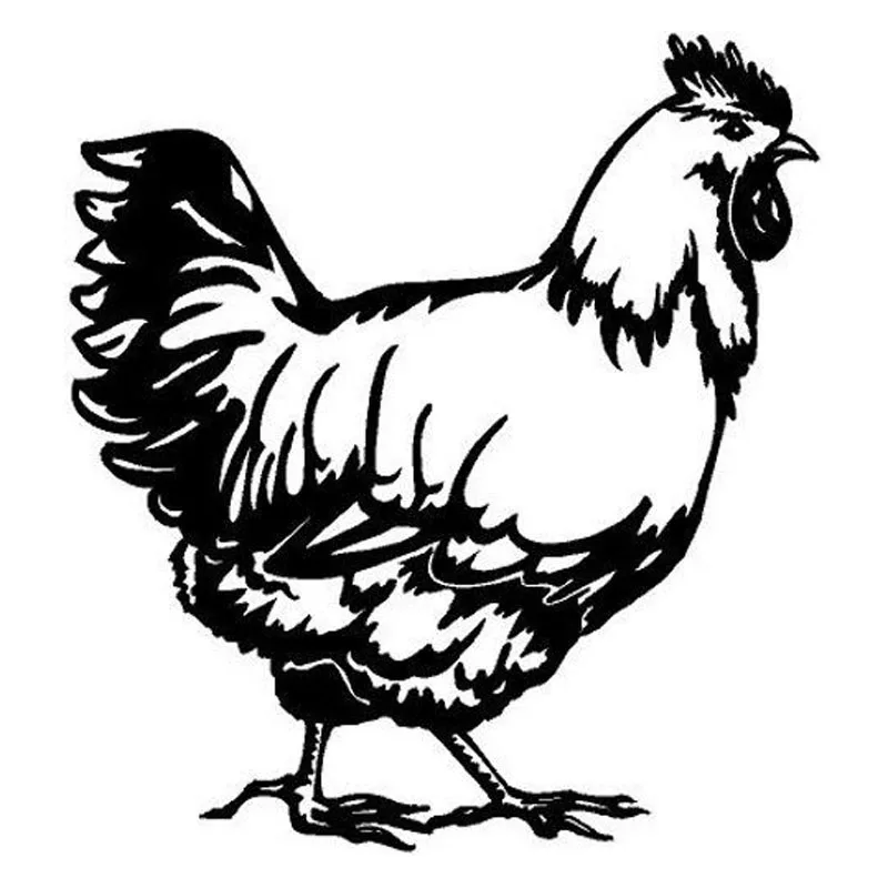 Sevimli Tavuk Tavuk Canlı Çiftlik Hayvan Araba Çıkartmaları Yaratıcı Vinil Araba Styling Çıkartması Siyah / Silver11.7*12.8 CM