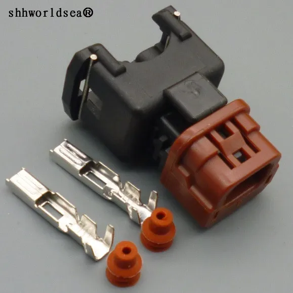 shhworldsea 2pin 3.5 mm otomatik siyah dişi fiş elektrik otomotiv konektörü PB185-02326