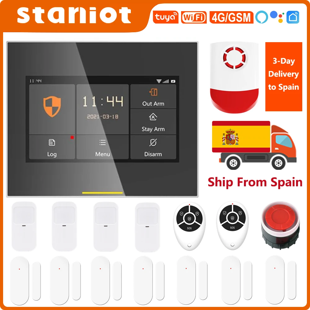 Staniot Akıllı Ev Alarm F900 Tuya Akıllı Yaşam App Kablosuz WiFi 2G & 4G 16 Kiti hırsız Güvenlik Sistemi IOS Ve Android Telefon İçin