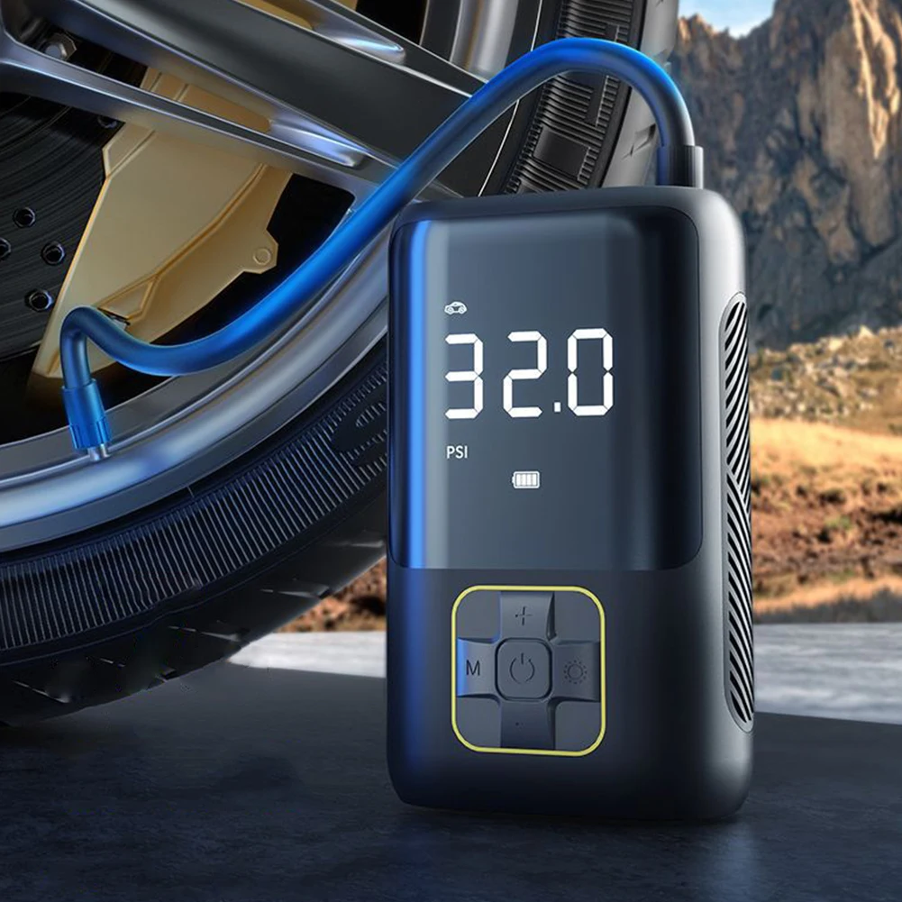 Taşınabilir 150PSI 4000mAh Bisiklet hava pompası Tip-C USB Şarj Edilebilir Araba Motosiklet Bisiklet Topu Kablosuz lastik şişirme Pompası