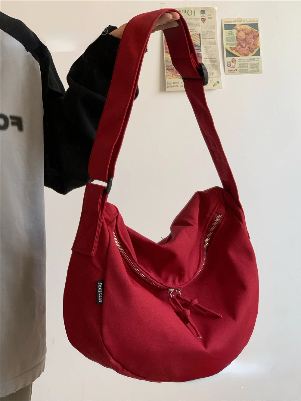 Tuval Crossbody Çanta Kadınlar için Japon Rahat Büyük Kapasiteli Öğrenci Schoolbag Tam Maç Kadın omuz askılı çanta