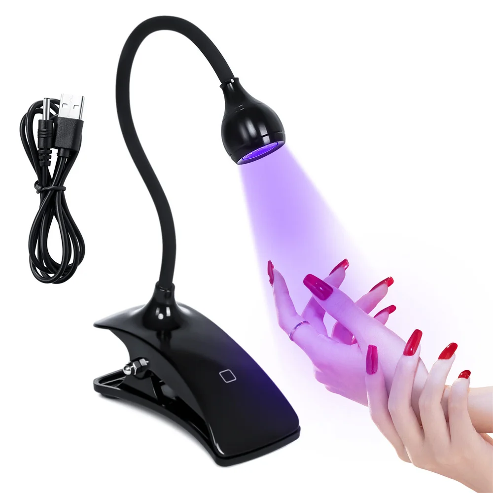 UV Led tırnak ışığı oje tutkal kurutucu kalıcı pozlama UV ışık Mini esnek klip masaüstü USB ışık jel kür tırnak araçları