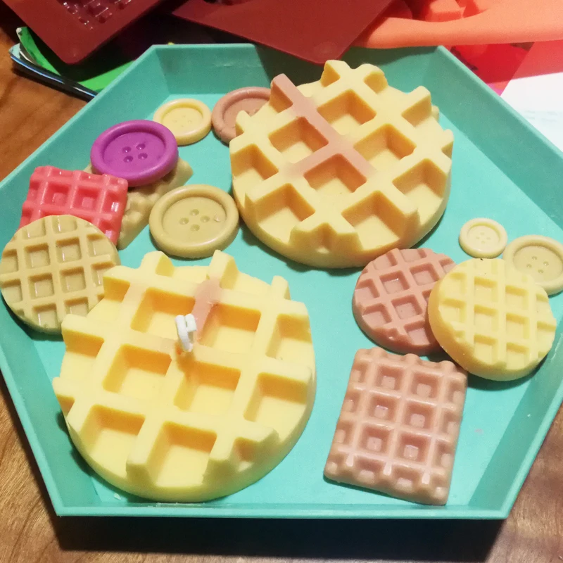 Waffle Kokulu mum Kalıp Pişirme Araçları Mutfak Aksesuarları Malzemeleri Yuvarlak waffle silikon kalıp