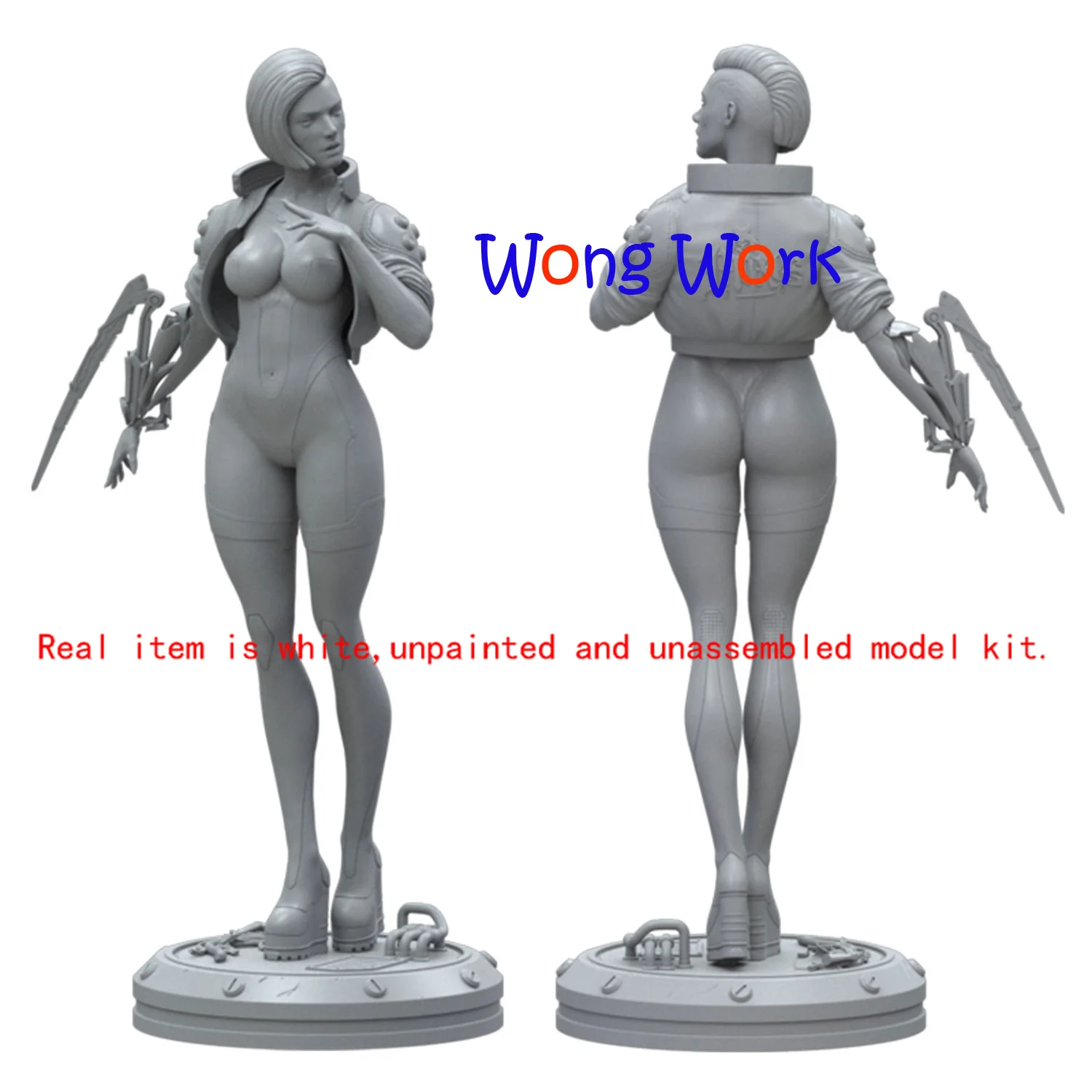 Wong Çalışma Boyasız 23cmH 3D Baskı Demonte Garaj Kitleri GK model seti Figürü Heykeli TZ-211225-09