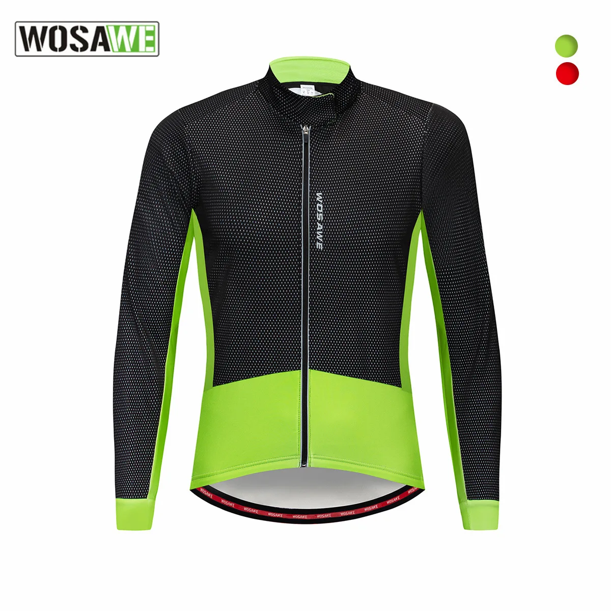 WOSAWE Bisiklet Ceket Uzun Kollu Rüzgarlık Sürme Rüzgar Geçirmez Giyim Polar Sıcak Koşu Yürüyüş BC286