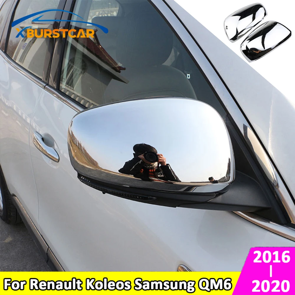 Xburstcar Renault Koleos için Samsung QM6 2016-2020 2 Adet Araba Krom Dikiz Dikiz Aynası koruma kapağı Çıkartmalar Parçaları