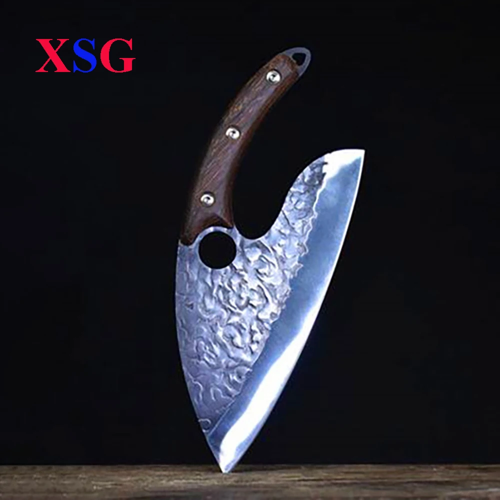 XSG Avcılık Viking Bıçak Şef Cleaver El Yapımı Dövme Yüksek Karbonlu Çelik 8.5 İnç Dövülmüş Longquan Mutfak Bıçağı