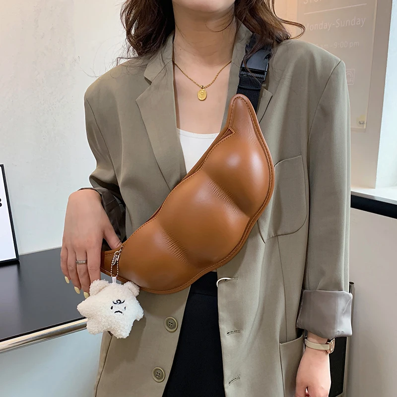 Yaz Kadın bel çantası Debriyaj Komik Edamame fanny paketi Telefon Paketi Moda Deri Bel Çantaları Harajuku Bayanlar Crossbody Göğüs Çantası