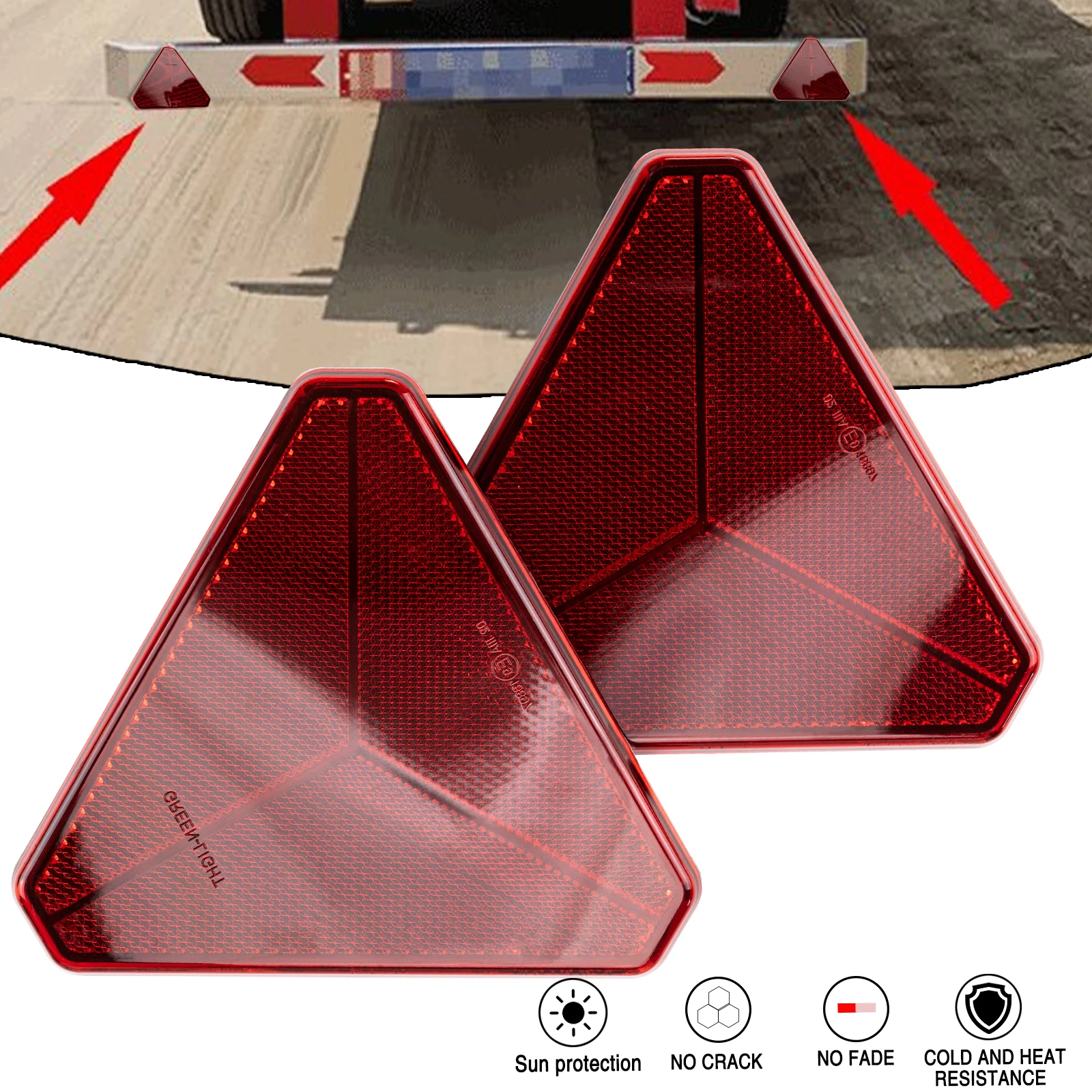 Yeni 2 Adet üçgen uyarı reflektör uyarıları güvenlik plaka arka ışık römork itfaiye kamyonu araba yeni