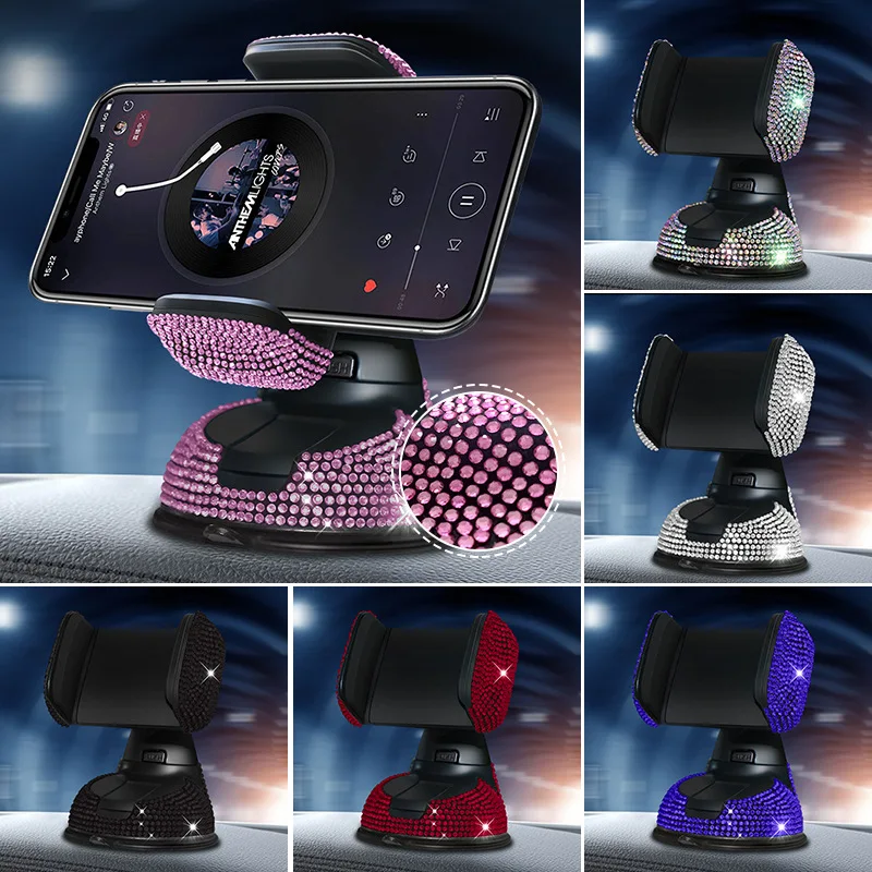 Yeni Elmas 360 Derece Araç Telefonu araba için tutucu Dashboard Otomatik Pencereler ve Hava Firar DIY Rhinestone Evrensel Cep telefon tutucu