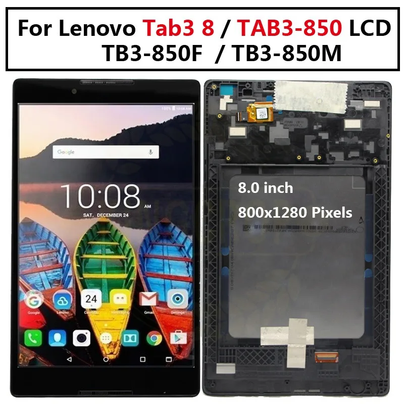 Yeni Lenovo TAB3 8.0 850 850F 850M TB3-850 TB3-850M TB-850M Tab3-850 dokunmatik ekran digitizer Cam + lcd ekran Meclisi