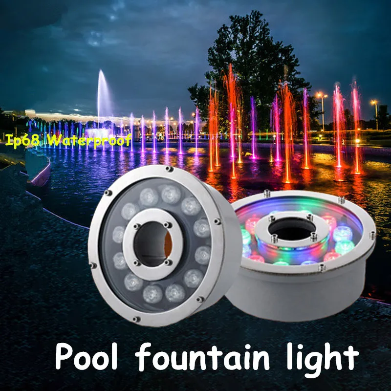 Çeşme ışık Led Ip68 su geçirmez havuz ışığı peyzaj sualtı spot alçak gerilim 24V renkli değişen fışkıran ışıklar