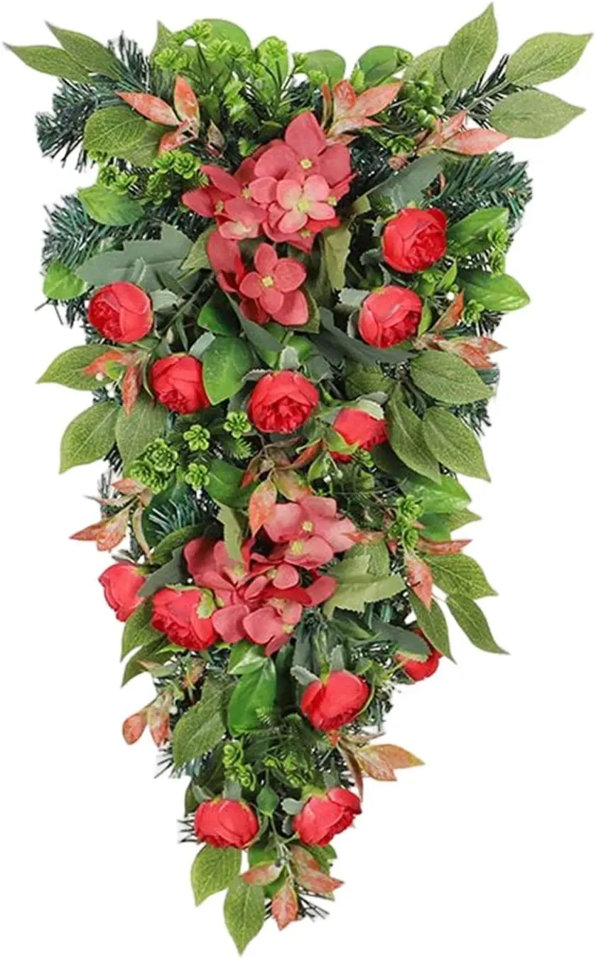 Çiçek gözyaşı yağma çiçek çelenk dekoratif duvar kapı asılı düğün dekor için