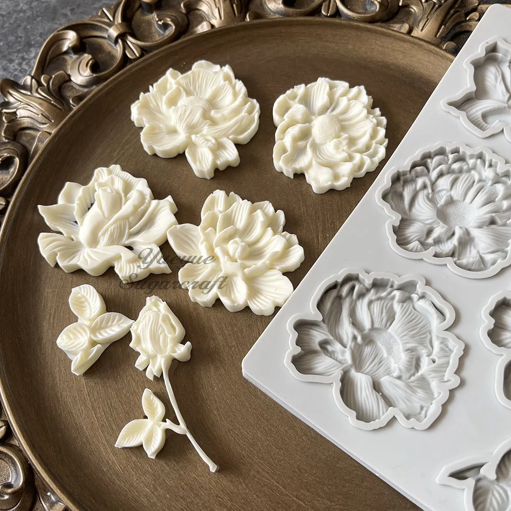 Çiçek Silikon Epoksi Reçine Alçı Kalıp kek kalıbı fondan kalıpları kek dekorasyon araçları DIY reçine kalıpları silikon kalıp