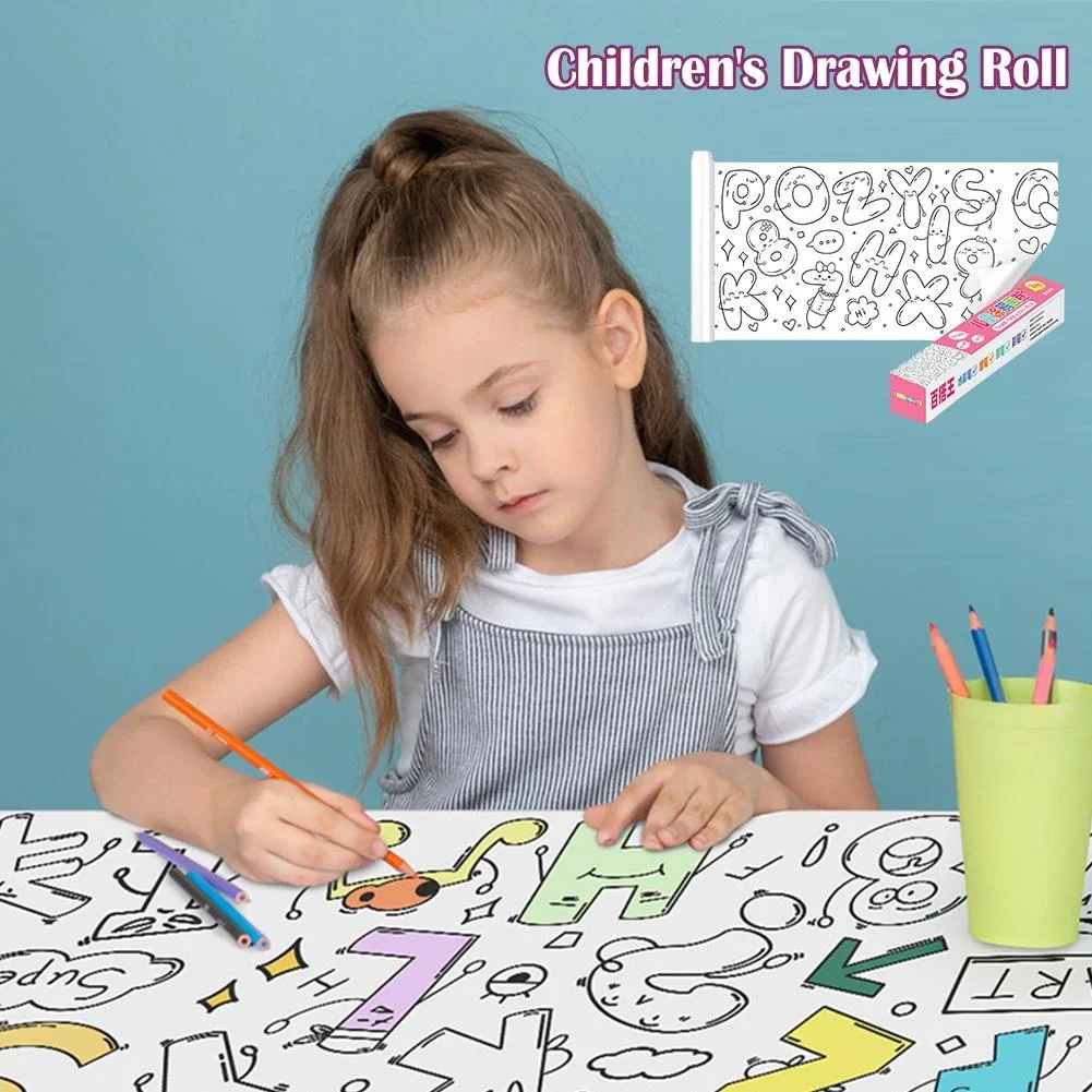 Çocuk Çizim Rulo DIY Yapışkan Renk dolum kağıdı Boyama kağıt rulosu Çocuklar İçin DIY Boyama Çizim Erken Eğitici Oyuncaklar