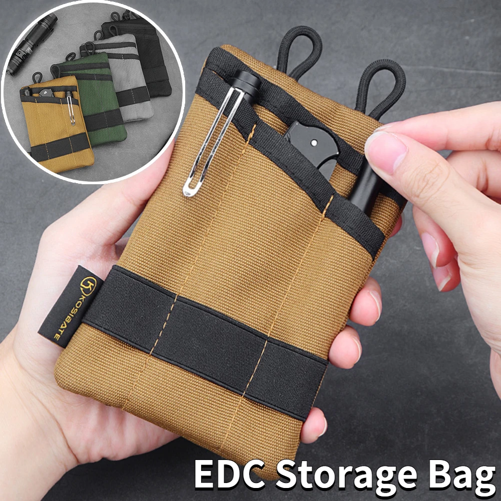 Çok fonksiyonlu EDC saklama çantası Açık taşınabilir araç Çantası Taktik Bıçak Kalem Katlanabilir Kredi kart klibi Cüzdan Asılı Bel Çantası