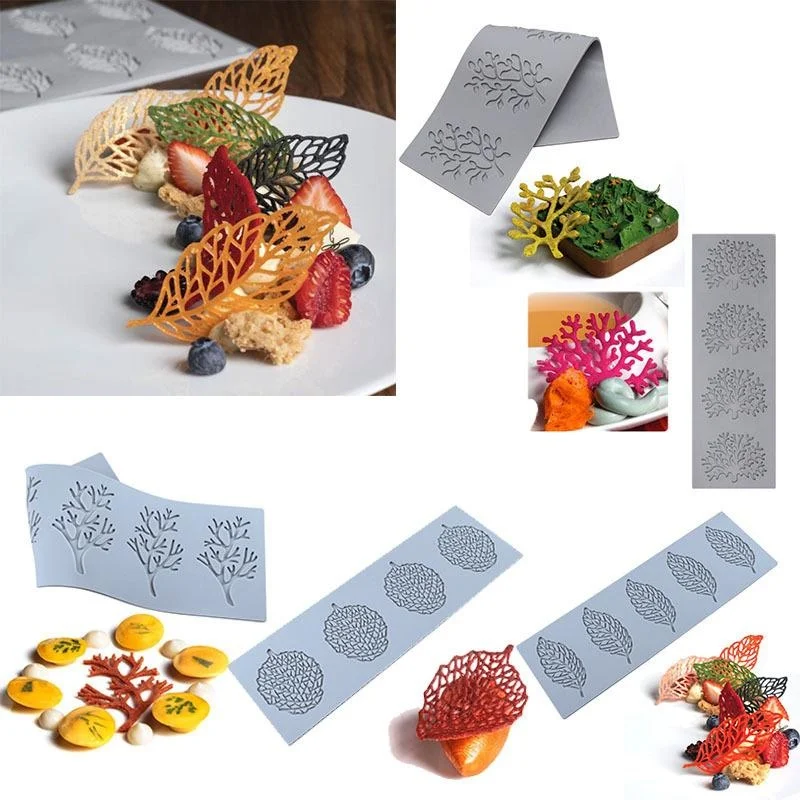Çok tarzı Kek Dantel Yastık Aşk Kabarcık Yaprak Moleküler Mutfağı Yaratıcı Çin Gıda Plaka silikon kalıp Mutfak Aksesuarları
