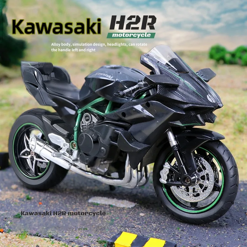 1: 12 Alaşım Motosiklet Kawasaki-H2R Ninja XDiavel Diecast Yarış Motosiklet Modeli Oyuncak Minyatür Spor Bisiklet Oyuncaklar çocuklar için hediyeler