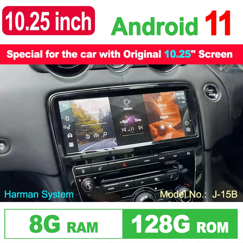 10.25 inç Jaguar XJ İçin XJL Android 11 Araba GPS Navigasyon Sistemi Medya Stereo Radyo Jaguar XJ İçin XJL 2015 2016 2017 2018 2019