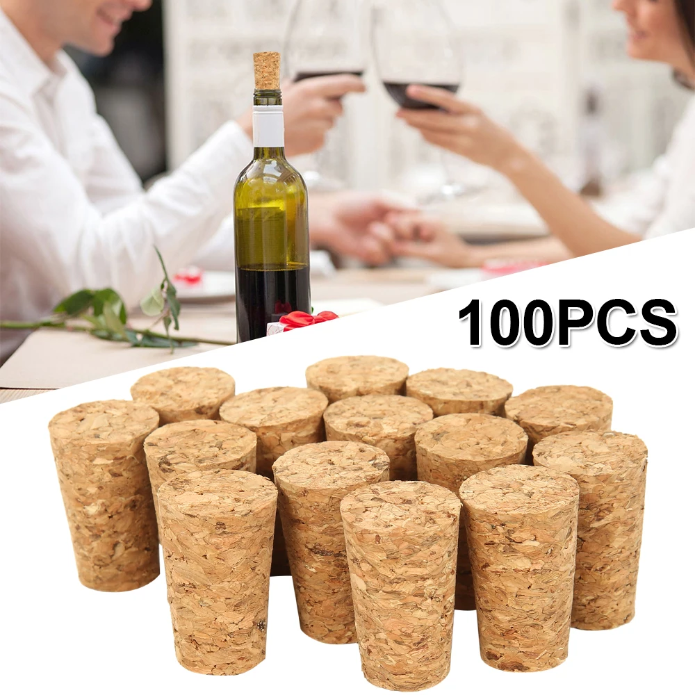 100 Adet Şarap Mantarları Stoper Kullanımlık Sızdırmazlık Ahşap Kapaklı Kap şarap şişesi tıpa Şişe Bar Araçları Mutfak Aksesuarları