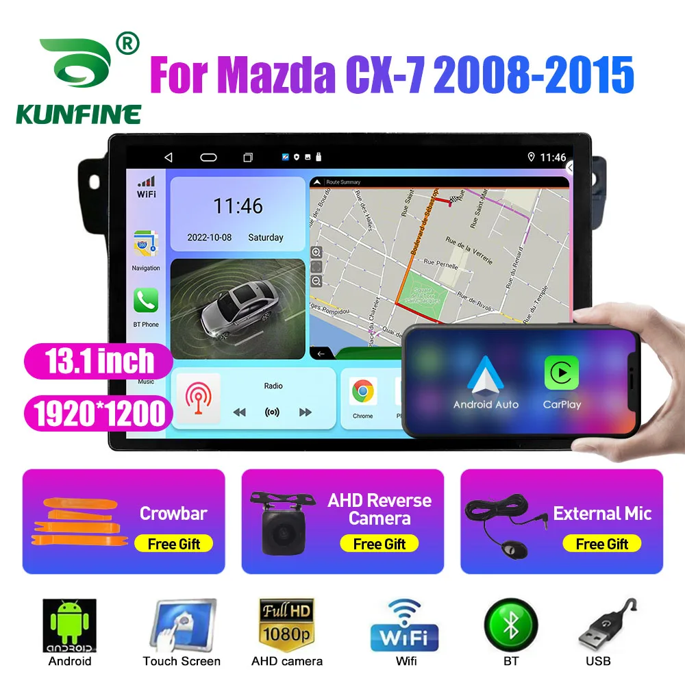 13.1 inç Araba Radyo Mazda CX-9 2007-2015 araç DVD oynatıcı GPS Navigasyon Stereo Carplay 2 Din Merkezi Multimedya Android Otomatik