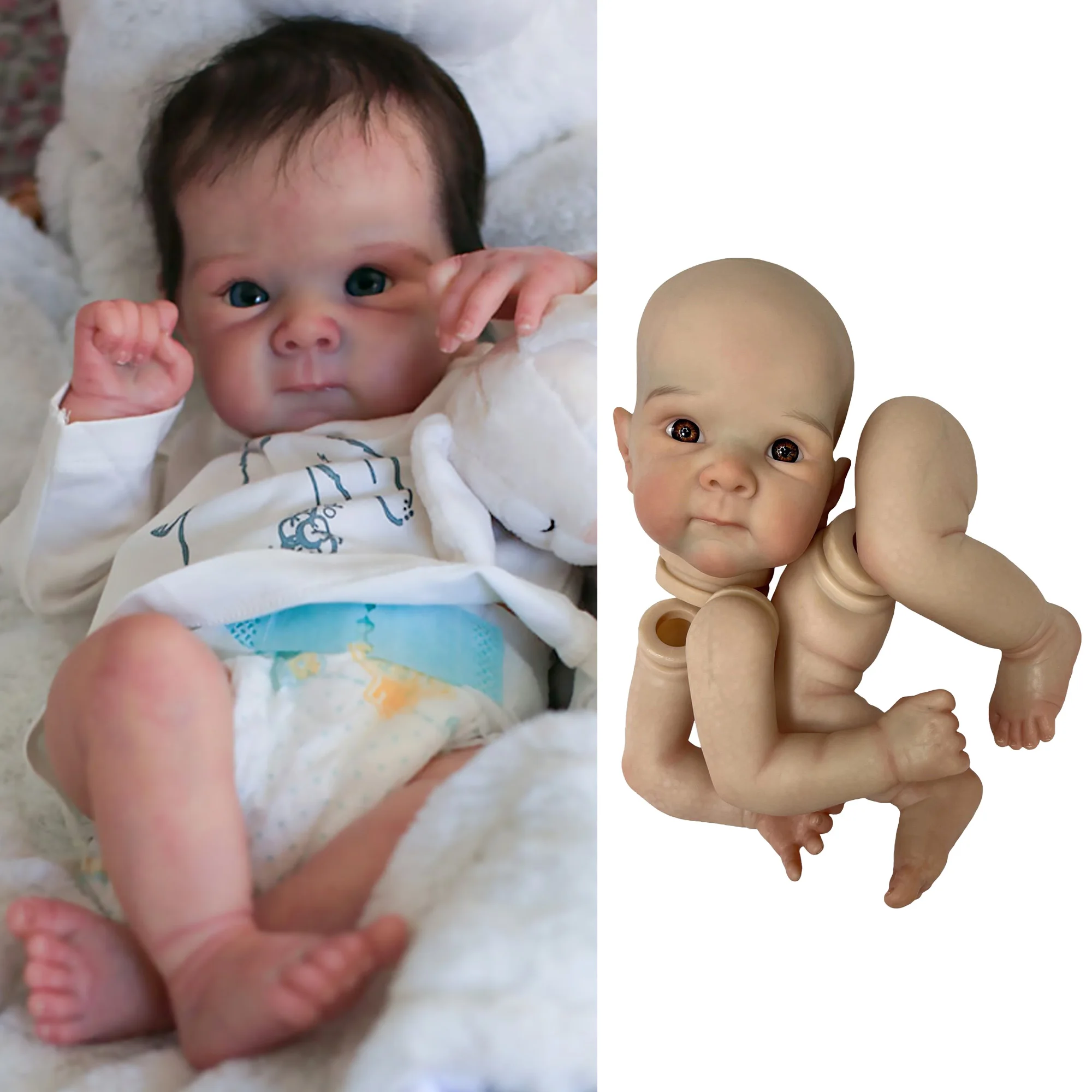 18 İnç Bebe Bettie Bebek Kitleri 3D Boyama El Yapımı Yumuşak Vinil Tam Bacaklarda Yeniden Doğmuş Bebek Kitleri Boyasız Bebek Kitleri